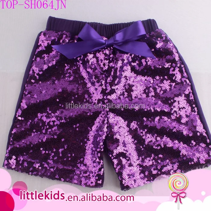 Sparkle Child Model Images Cutie Pie Girls Flare Sequin Party Shorts Wholesale Baby Toddler Children Sequin Shorts With Bow