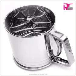 Wholesale grip extrusion commercial food grade 5 cups stainless steel flour sieve