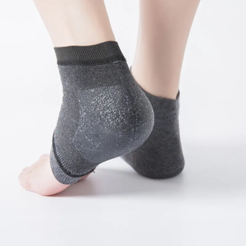 Moisturizing silicone  socks for dry HARD cracking skin Open toecomfort recovery Day night care gel soothing dry cracked heel