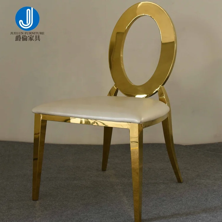 wholesale stainless steel gold O shaped  baroque chair Outside Wedding Chair Party Chair for sale