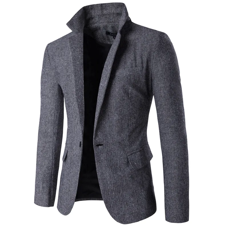 
Hot selling Fashion Men Herringbone fabric solid colors suit with wholesale price 