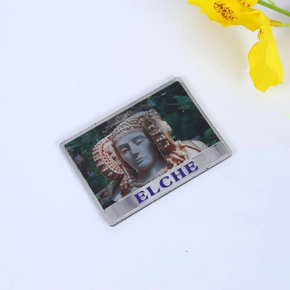 Hot selling customized 3d souvenir gold aluminum foil tourist souvenir fridge magnet