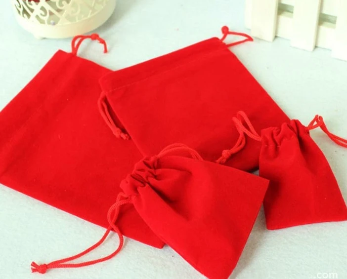 cheap jewelry bangle drawstring packaging pouch custom size and logo printing velvet shoe bag