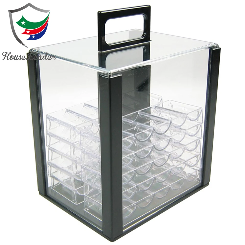 
Casino Quality 1000pcs Acrylic Poker Chip Display Carry Box Case 