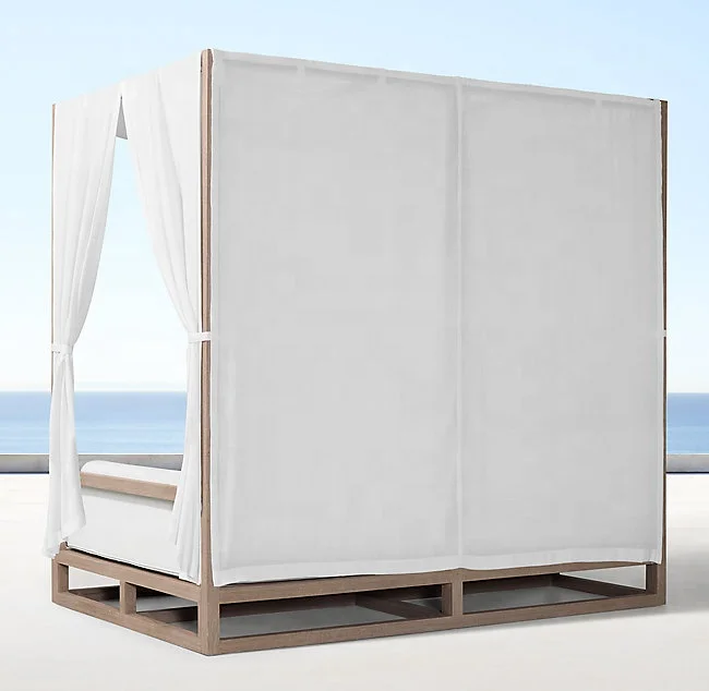 Luxury teak garden furniture bali queen day bed  beach outdoor teak day bed