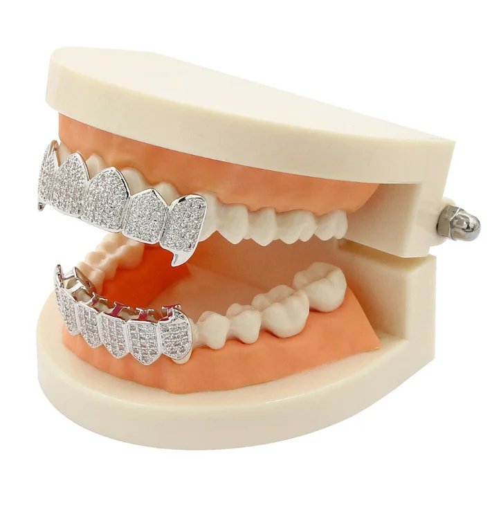 Wholesale Custom Design 18k Micro Pave gold Free Grillz Teeth