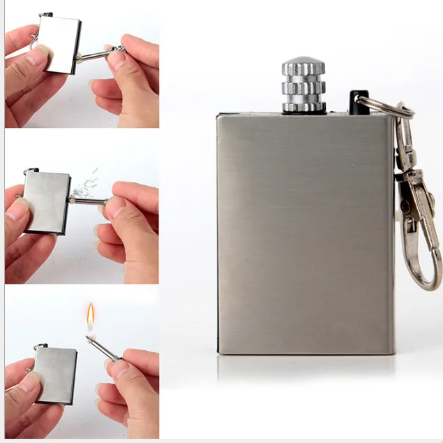 Permanent Match Lighter Stainless steel key holder millions match oil lighter
