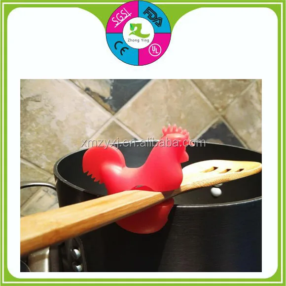 Chicken Pot Clip silicone spoon holder