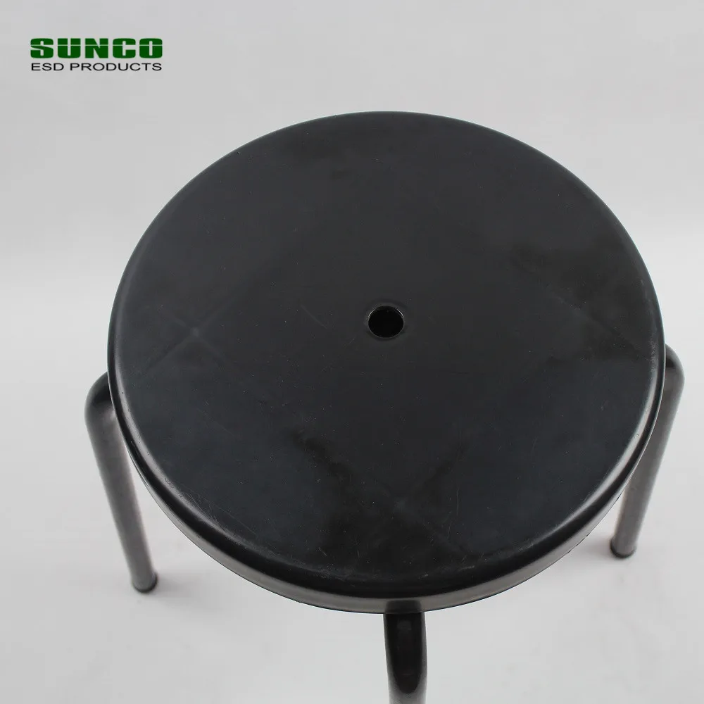 Black Round Plastic ESD Stool Anti-static Chairs wholesale in China