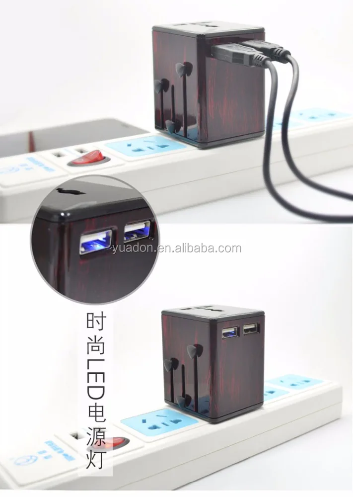 Universal Travel Адаптер С ДВОЙНОЙ USB 2.5A ЗАРЯДНОЕ УСТРОЙСТВО 2.5A Зарядное Устройство IPAD, используется во всем мире