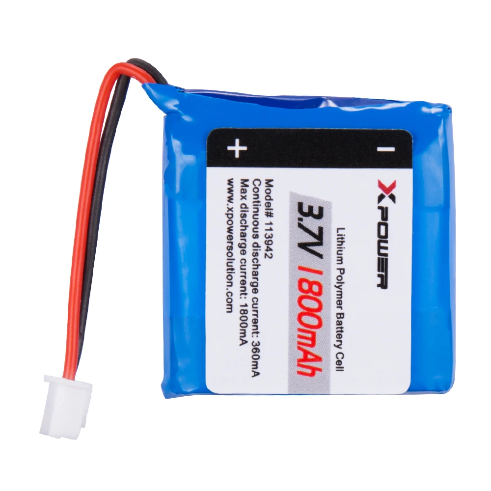 Xpower 1800mAh 3.7V 113942 Robots Battery  Square Lithium Ion Polymer Battery