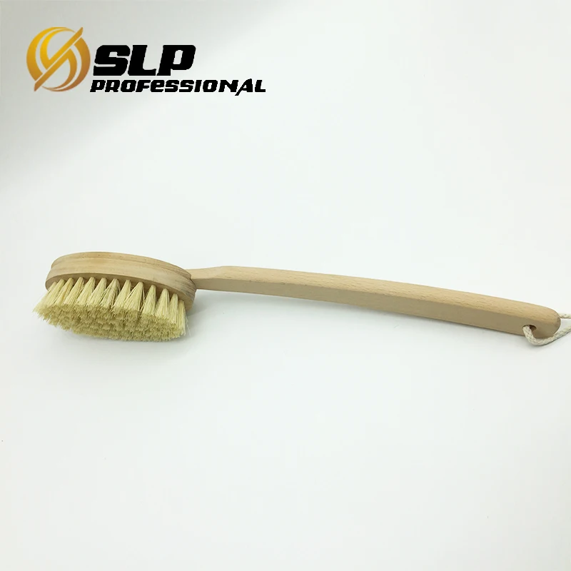 
Curved handle beechwood Wooden body brush with vegan bristle for dry brushing 