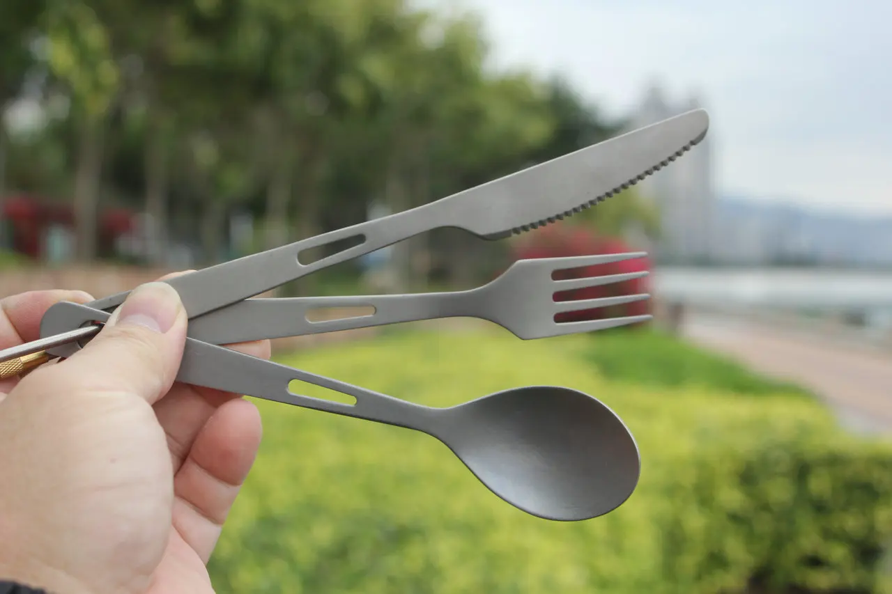 Titanium Knife Fork Spoon  for Home Use / Travel / Camping