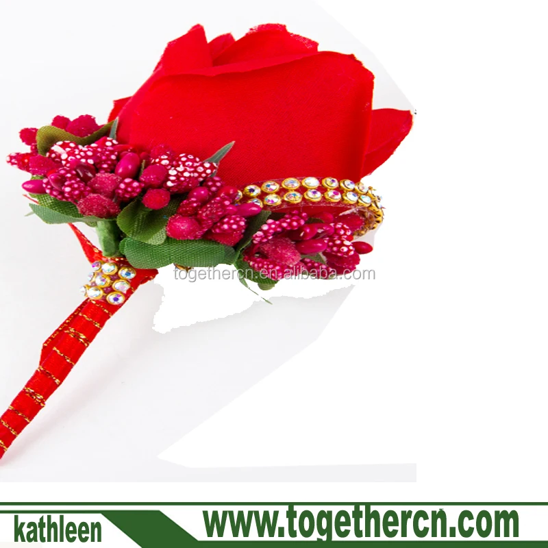 
Wedding Groom Boutonniere Buttonholes Groomsman Silk Artificial Rose Wedding Flowers Brooch Pin Accessories Prom Suit Decoration 