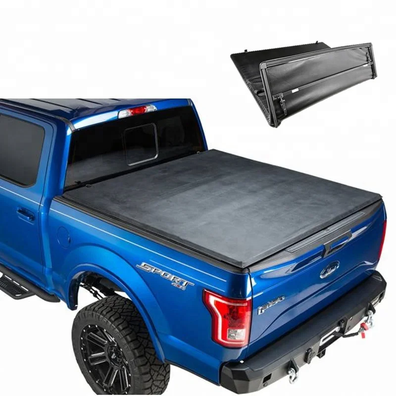 Ksc Auto 2018 Hot Sell Soft Folding Tonneau Cover Tri Fold Pickup Truck Bed Cover For Ford F150 2009-2014 5.5 Ft Bed