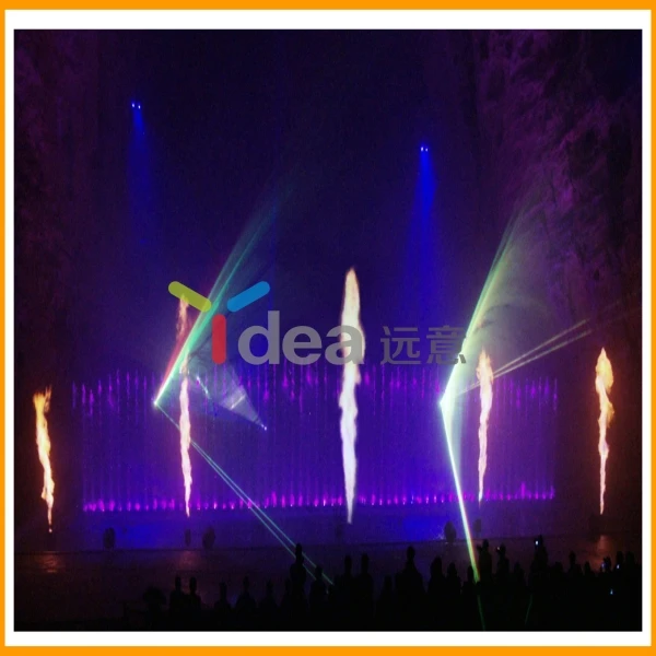 indoor theater performance multi fire water fountain with laser lighting show