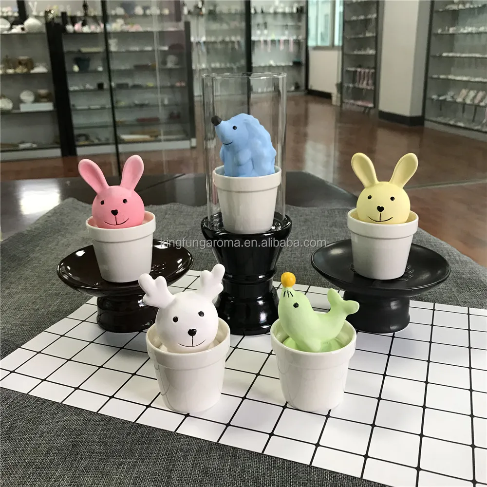 
Factory Hot Seller Ceramic Pot Aroma Stone Animal reed diffuser bottles for home decor 