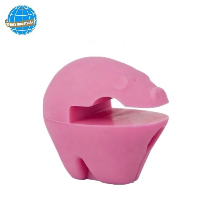 Heat Resistant Silicone pig pot clip spoon rest set