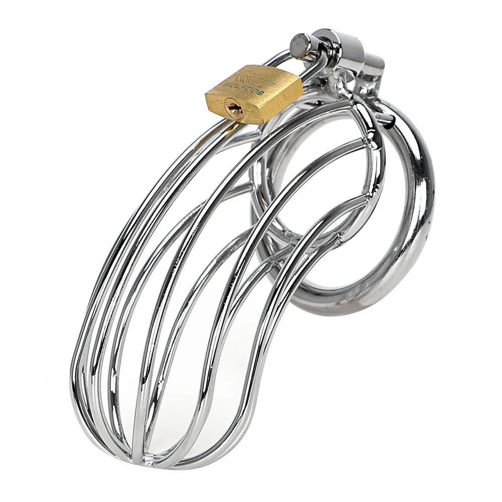 Lockable Stainless Steel Cock Cage Penis  Ring Sleeve Lock Cock Chastity Device Chastity Belt Cock Cage