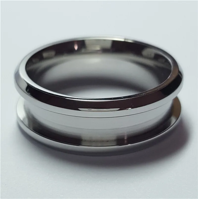 Cheap wholesale 1 channel 316L stainless steel blank ring for inlay 8MM