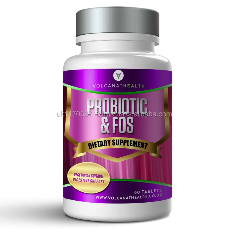 
Таблетки с пробиотиком и диетическими добавками, пищеварительные таблетки Volcanat, Премиум круглый флакон для здоровья 