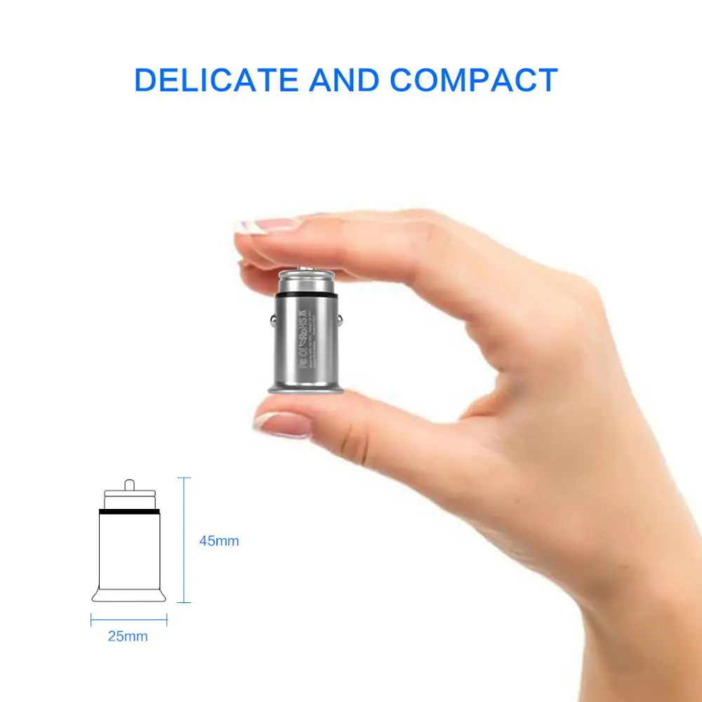 
Hot sale 4.8A dual port Zinc Alloy qc3.0 car charger for phone for samsung 