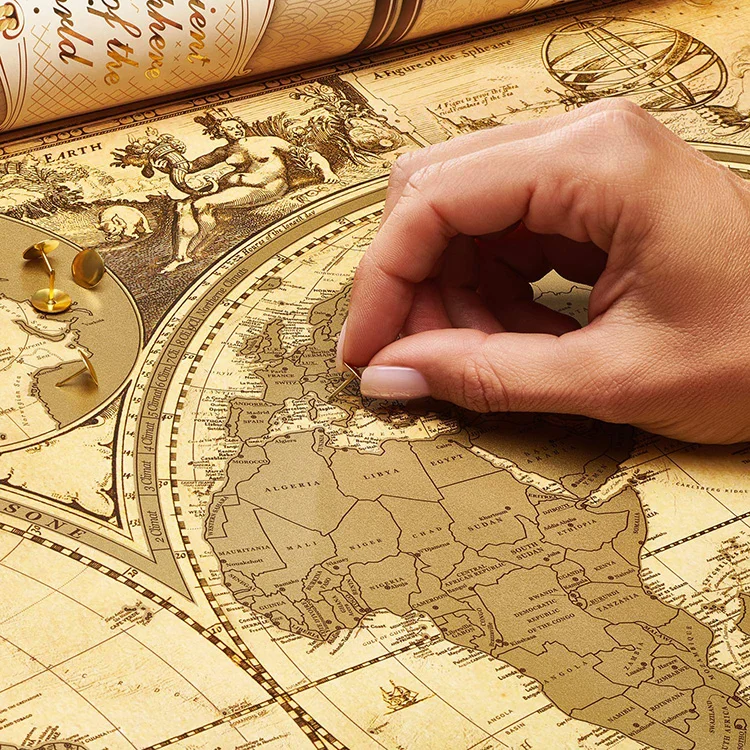 High Quality Precision 250g Coated Paper scratch world map gift