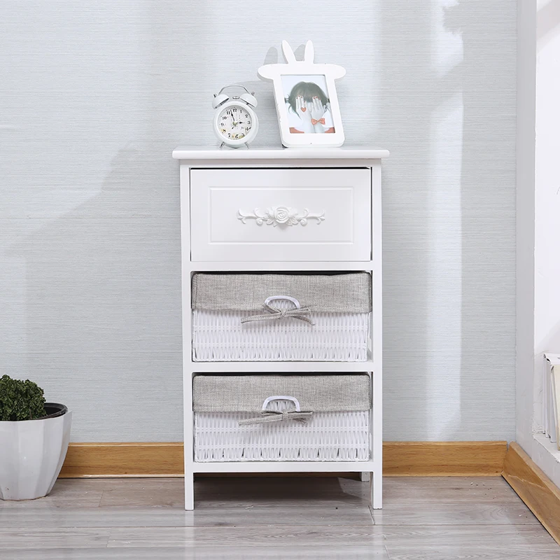 Современная Белая деревянная полка с корзиной, ящиком, шкаф для хранения, мебель