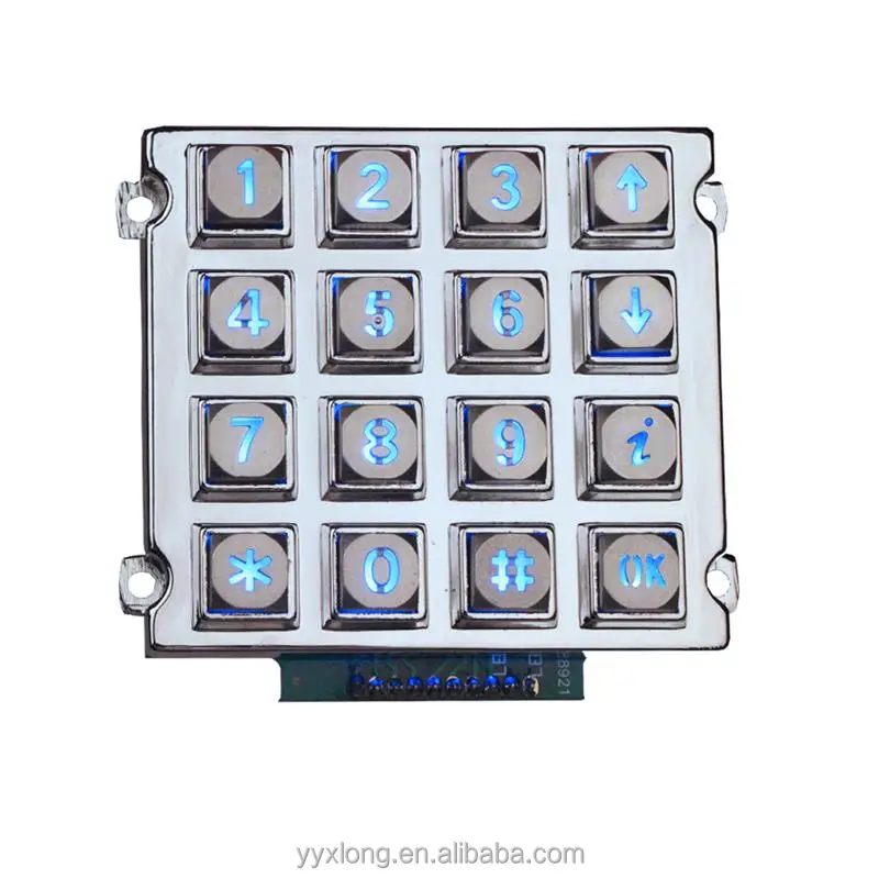 Чжэцзян юяо горячий продукт контроля доступа IP65 системы безопасности металл клавиатура цифровая клавиатура с подсветкой