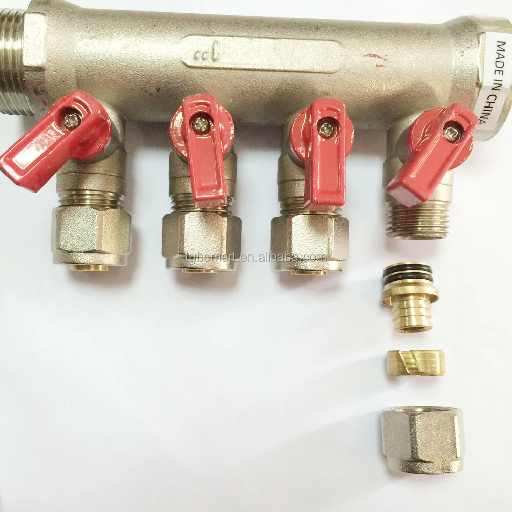TUBOMART OEM factory manufacture plumbing brass distributor brass manifolds valves for pex pipe fittings hot water tool