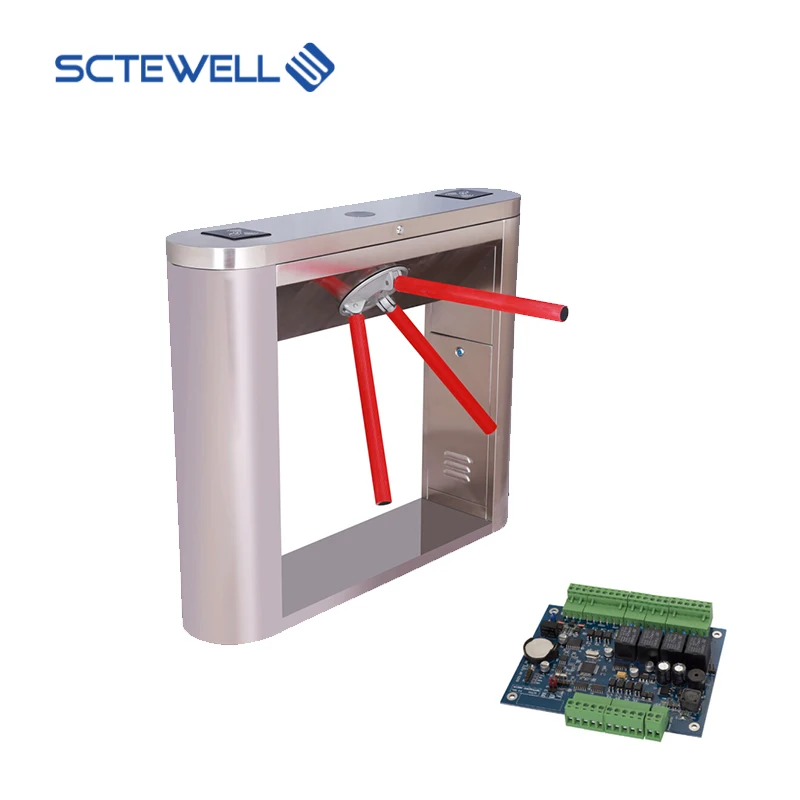 New Pedestrian Gym Bridge Tripod Turnstile Fingerprint Card Turnstile Drop 304 Stainless Steel
