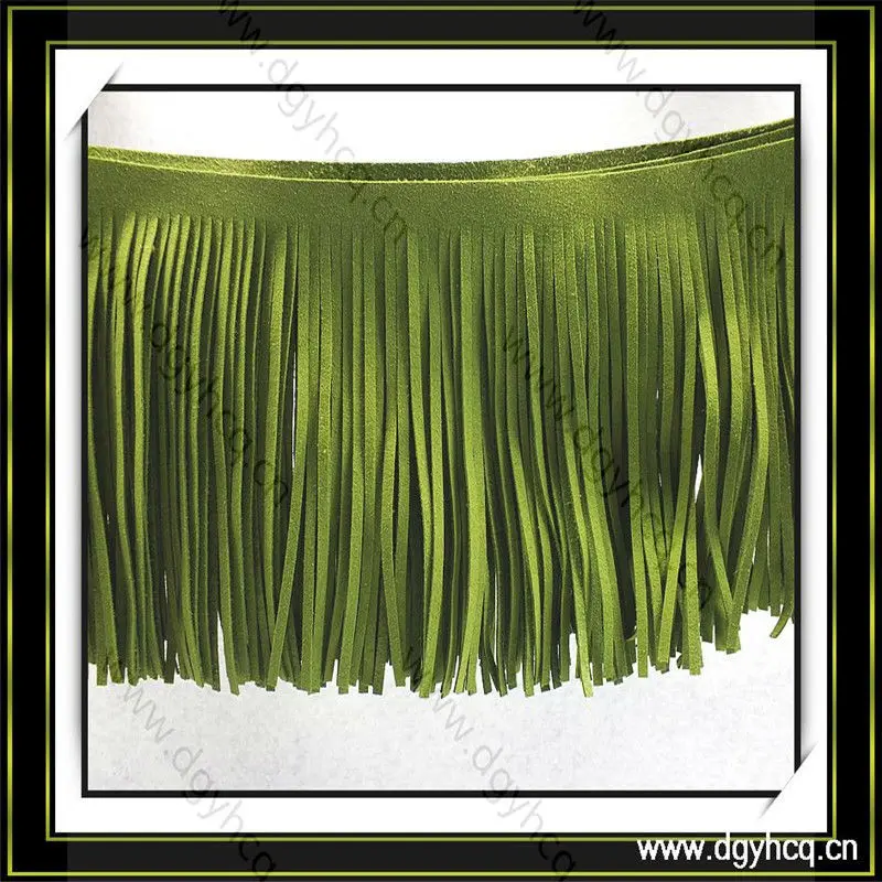 double sided microfiber suede tassel pu suede leather fringe tassel leather tassel for macrame shoe and bag accessories