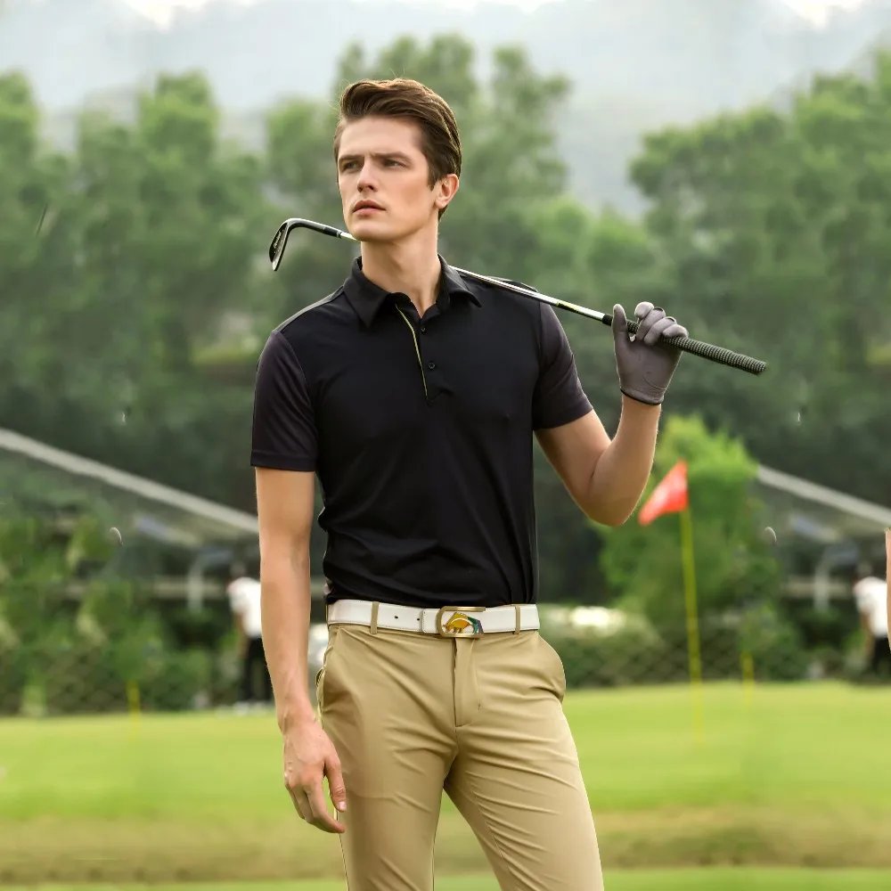 plain black polo t shirts dry fit polyester golf clothing