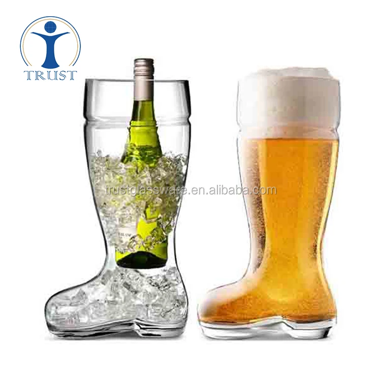 Factory Price huge 1L 2L Capacity Boot shaped Beer Glass Mug