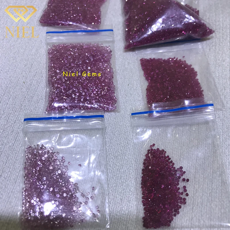0.8mm-2mm round shape niel gems melee rubin gemstone natural loose rubies ruby stone price per carat