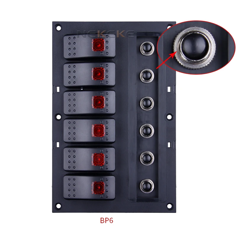 Marine Boat Racing Car 12 volt fuses breakers yacht Rocker switch panel