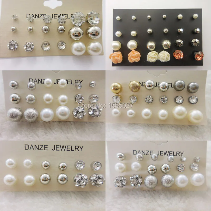 12 Pair Lot New Fashion Clic Style Bead Crystal Stud Earrings 12 Pair Lot New Fashion Clic Style Bead Crystal Stud Earrings Set For Women Fine Pearl Jewelry Whole Price 7 Sms F A S H I O N