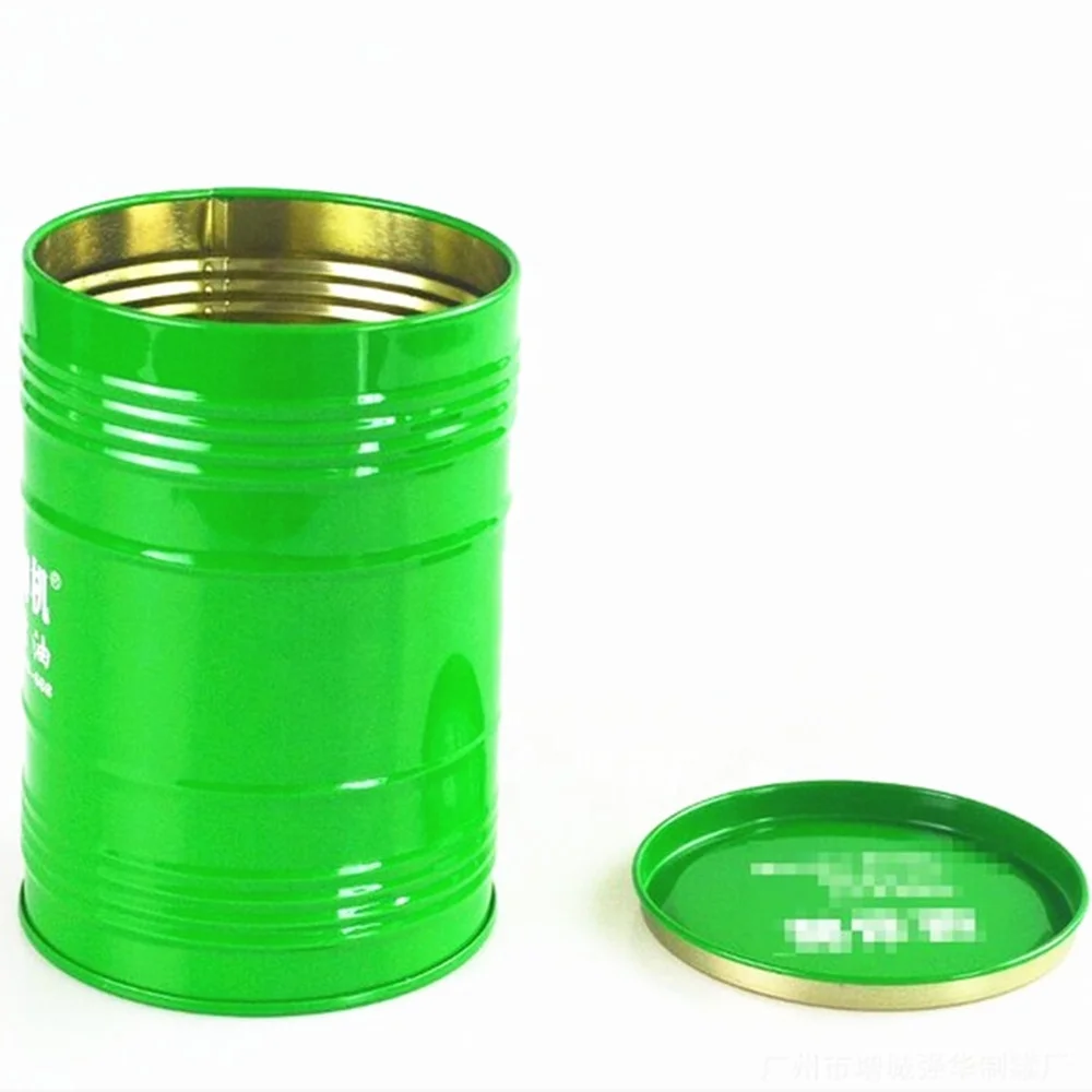 
Oil drum shape metal tin box barrel tin can for tea packing 