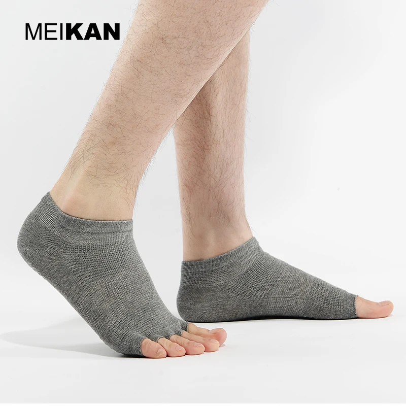 Носки MEIKAN цветные на заказ Нескользящие хлопковые Нейлоновые женские носки с открытым пятью пальцами для йоги