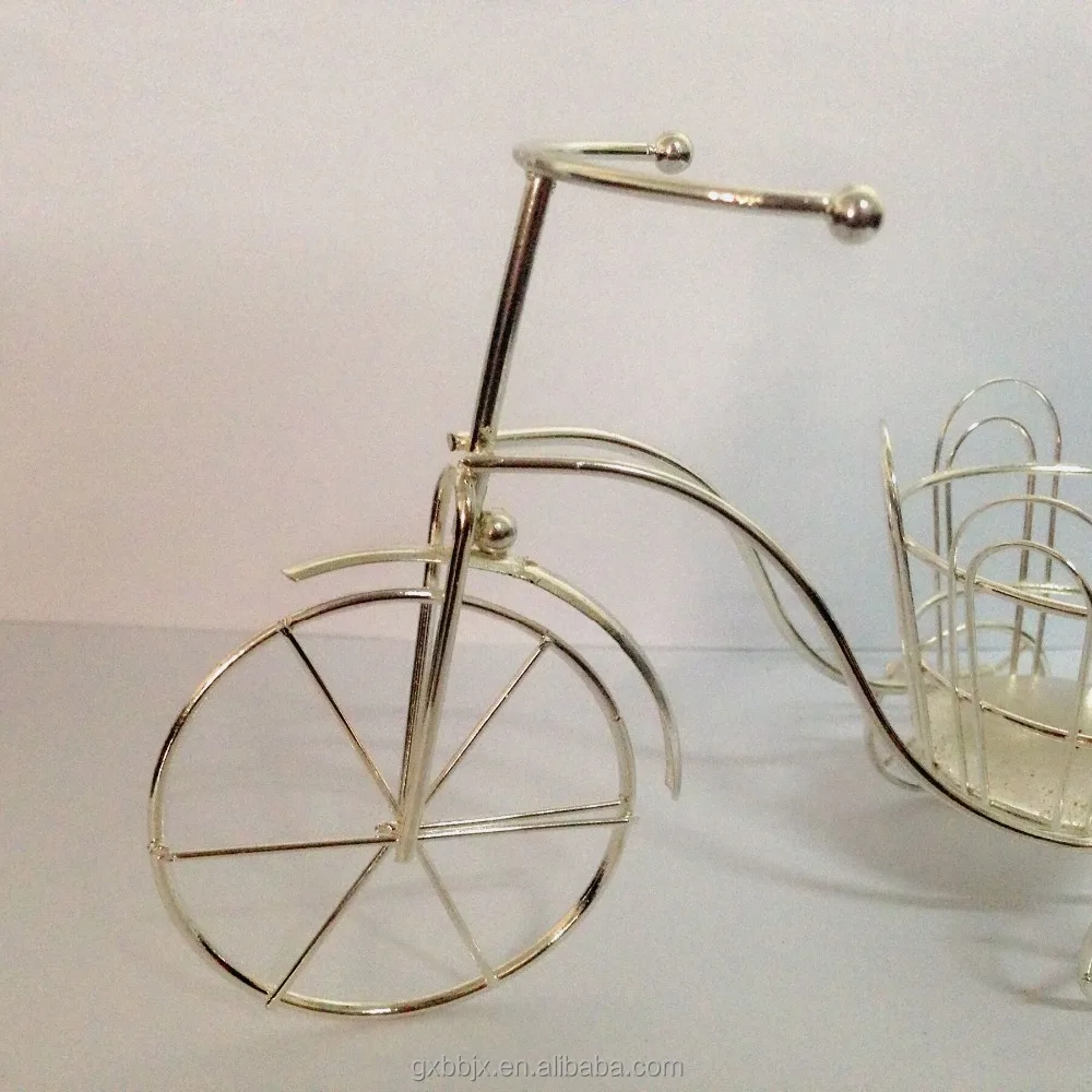 Table decorations artificial flower arranging wedding decoration barrel mini metal wire bicycle basket