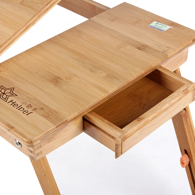 Бамбуковый столик для ноутбука с правой/левой ручкой, бамбуковый складной поднос для кровати