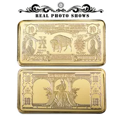 Wholesale Price Home Decorative Gold Art Crafts Usd 10 Bill 24k Pure Gold Bar Ornament