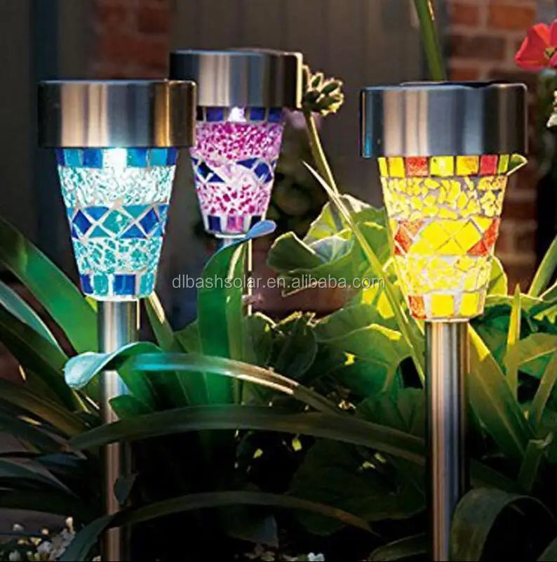 mosaic lamp led solar light garden