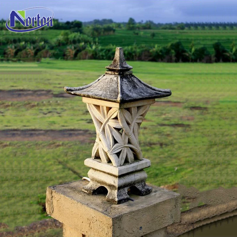 Уникальный Дизайн Открытый гранитный орнамент желтый искусственный мрамор каменный фонарь Современный японский китайский стиль пластиковый сад распродажа