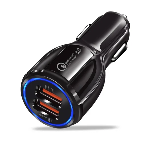 
Car USB Charger Quick Charge 3.0 2.0 Mobile Phone Charger 2 Port USB Fast Car Charger For IOS Android Tablet 