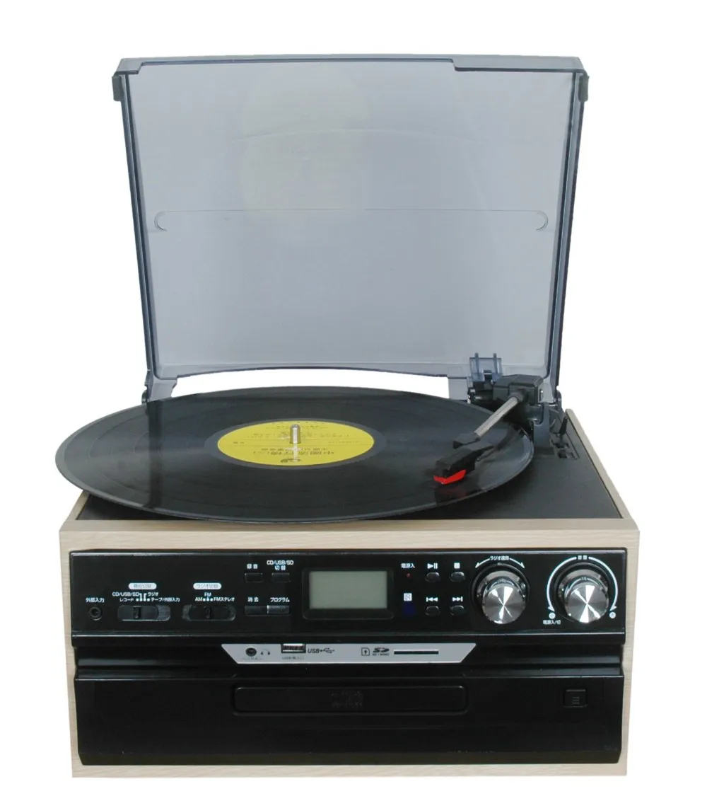 high quality vintage record radio cd cassette audio turntable player