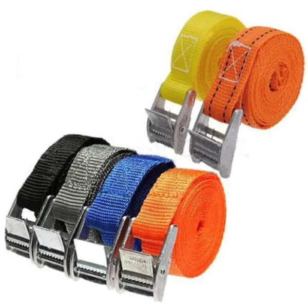 2pk Metal Cam Buckle Tie Down Strong Nylon Quick Lock Strap Luggage Cargo Lash Fasten Belt