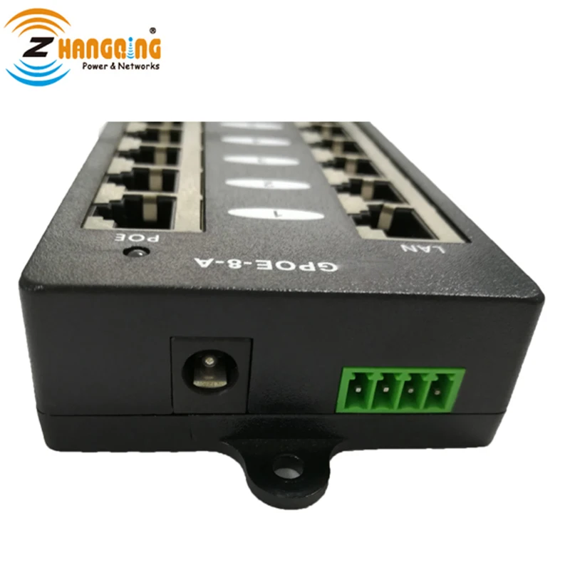 Gigabit Passive Mode A Data Pin 1/2 and 3/6 PoE Patch Panel 8Port PoE Injector For 802.3af Standard Access Point, PoE Camera