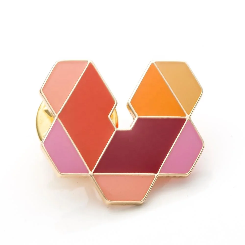 New products high quality custom animal cartoon cute glitter rainbow rose gold hard 3d enamel pin