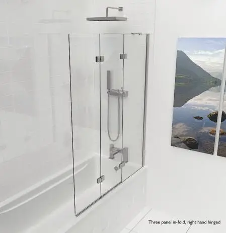 
Folding frameless bath screen for bathroom 4BASC2PFOUTSLH 